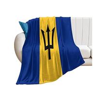 HIGOSS Barbados Flag Blanket, Country Flag Throws, Plush Super Soft Warm Flannel Blanket for Couch Bed Sofa Cover Chair - Great Gift for Friend Men Women 30"x40"