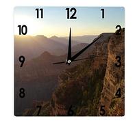 Higoss Square Wall Clock Usa Arizona Grand Canyon Clouds Places Of Interest Silent Non-Ticking Clock 12 Inch, Battery Operated Accurate Landscape/Cityscape Farmhouse/Home/Office Decor