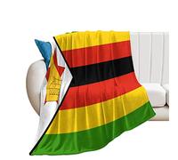 Higoss Zimbabwe Flag Blanket, Country Flag Throws, Plush Super Soft Warm Flannel Blanket for Couch Bed Sofa Cover Chair - Great Gift for Friend Men Women 30"x40"