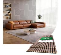 HIGRELIFE Wood Slat Acoustic Wall Panels, 3D Wall Panels with High Density Core for Echo Reduction, Easy DIY, Safe for Kids, for Living Room, Bedroom, Studio and More (Walnut, 47"×23.5"-2 PCS)