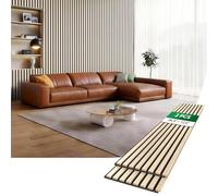 HIGRELIFE Wood Slat Acoustic Wall Panels, 3D Wall Panels with High Density Core for Echo Reduction, Easy DIY, Safe for Kids, for Living Room, Bedroom, Studio and More (Oak, 94"×12.6"-2 PCS)