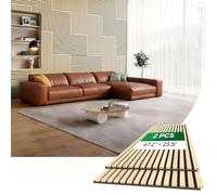 HIGRELIFE Wood Slat Acoustic Wall Panels, 3D Wall Panels with High Density Core for Echo Reduction, Easy DIY, Safe for Kids, for Living Room, Bedroom, Studio and More (Oak,47"×23.5"-2 PCS)