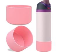 HiGropcore 2PCS Silicone Water Bottle Boot for Owala 24oz 32oz 40oz,Anti-Slip Protective Sleeve Bottom Bumper Protector for FreeSip, Twist, and Flip Water Bottles (Pink)