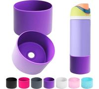 HiGropcore 2PCS Silicone Water Bottle Boot for Owala 24oz 32oz 40oz,Anti-Slip Protective Sleeve Bottom Bumper Protector for FreeSip, Twist, and Flip Water Bottles (Purple)