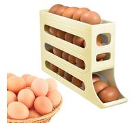 HiGropcore 4-Tier Auto Rolling Egg Dispenser, Space Saving Fridge Egg Organizer, Durable Plastic Kitchen Egg Rack Holder Storage 30 Egg for Fridge, Countertop