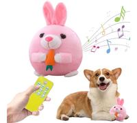 HiGropcore Active Moving Pet Plush Toy, Interactive Dog Ball for Pet Automatic Rolling Jumping Vibrating Wiggling, Dog Squeaky Ball Dancing Dog Ball Bouncing Toy for Dog Cat Pets (Rabbit with Remote)