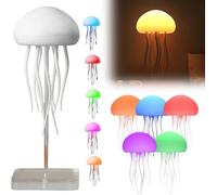 HiGropcore Jellyfish Lamp, Voice Control Jellyfish Lamp with Dancing Legs, RGB Gradient Jellyfish Bedside Lamp, Rechargeable Jellyfish Table Lamp with Touch Sensor, Christmas Gifts (Hanging + Base)