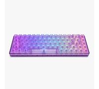 Higround Crystal Amethyst Basecamp 65% Mechanical Keyboard, White Flame Switches for Precision, Programable RGB, Translucent, Smooth Typing, Hot-Swappable, Deep Thocc Dual Silicone Dampening