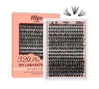 Higu clace 320PCS Lash Clusters C Curl 30D+40D 0.07mm 9-16mm DIY Individual Lashes Cluster Wispy Lash Clusters Matte Black Natural Look DIY Eyelashes at Home (30D+40D-0.07C-9-16MIX)