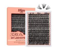 Higu clace 320PCS Lash Clusters D Curl 30D+40D 0.07mm 12-18mm DIY Individual Lashes Cluster Wispy Lash Clusters Matte Black Natural Look DIY Eyelashes at Home (30D+40D-0.07D-12-18MIX)