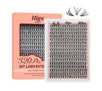Higu clace Individual Lashes Cluster 320pcs, D curl Lash Clusters 20D DIY Individual Eyelashes 12-18mm Mixed,Wispy Lash Extension Clusters Reusable False Lashes Clusters(20D Dcurl 12-18mm)