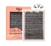 Higu clace Individual Lashes Cluster 320pcs, D curl Lash Clusters 30D DIY Individual Eyelashes 12-18mm Mixed,Wispy Lash Extension Clusters Reusable False Lashes Clusters(30D Dcurl 12-18mm)