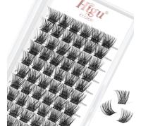 Higu clace Lash Clusters, 72pcs DIY Eyelash Extensions D Curl 10mm Lash Extensions Thin Stem Individual Lashes Cluster Lashes Wispy Reusable Bushy for Self-application (H-02 D Curl 10mm)