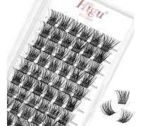 Higu clace Lash Clusters, 72pcs DIY Eyelash Extensions D Curl 12mm Lash Extensions Thin Stem Individual Lashes Cluster Lashes Wispy Reusable Bushy for Self-application (H-02 D Curl 12mm)