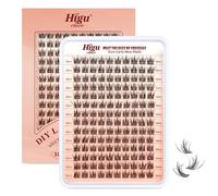 Higu clace Lash Clusters natural, 140PCS DIY Eyelash Extensions 3D Fluffy 12mm Eyelash Clusters Reusable D Curl volume Curled and Soft Individual Lashes - 3D Curled 12mm