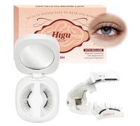 Higu clace Magnetic-Eyelashes Kit with Applicator, Soft Lashes Magnetic No Glue Needed, Reusable False Eyelash Easy to Use (SOFT E)