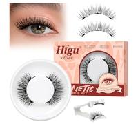 Higu clace Magnetic lashes with Applicator, 1 Pair Reusable Magnetic Lashes Without Eyeliner, No Glue Needed (A)