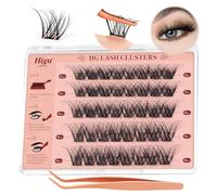 Higu clace Preglued Eye Lashes Cluster 40pcs, Self -Adhesive-Cluster Mix10-16mm, Pre Glued Cluster Lashes Natural, Reuseble No Glue Press On Lashes Easy to Use at Home (ZZ40-Volume 01-10-16MM)