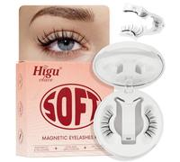 Higu clace Soft Magnetic-Lashes Kit with Applicator, Waterproof Magnetic Eyelashes No Glue Needed, Reusable Eye Lashes Magnetic with Mirror Easy to Wear for Beginner (SOFT Kit C)