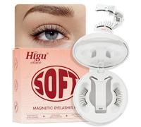 Higu clace Soft Magnetic-Lashes Kit with Applicator, Waterproof Magnetic Eyelashes No Glue Needed, Reusable Eye Lashes Magnetic with Mirror Easy to Wear for Beginner (SOFT Kit A3)
