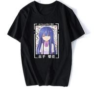 Higurashi No Naku Koro Ni Furude Rika Psycho T Shirt Vintage Grunge T-Shirt Men Cotton T-Shirt Anime Tees Streetwear Harajuku Black XXL