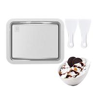 higyee Rolled Ice Cream Maker - Ice Cream Roller Plate - Portable Quick Ice Manual 304 Stainless Flat Tray Ice Cream Maker With 2 Ice Shovels For Refrigerator