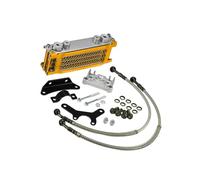 Hihaha 1 Set Gold Tone Engine Oil Cooler Standard Cooling Radiator Kit Universal for Dirt Bike Pit Bike Monkey Bike ATV Quad 50CC-160CC Engines Durable Material