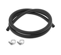 Hihaha 1 Set Lubricating Oil Hoses 10mm/0.39" 15mm/0.59" 1.5m/4.9ft Nitrile Rubber Water Hose Pipe Tubing with 2 Pcs Clamps for Irrigation Water Tubing Black
