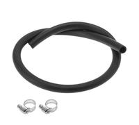 Hihaha 1 Set Lubricating Oil Hoses 15mm/0.59" 20mm/0.79" 1m/3.3ft Nitrile Rubber Water Hose Pipe Tubing with 2 Pcs Clamps for Irrigation Water Tubing Black