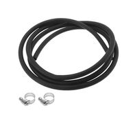 Hihaha 1 Set Lubricating Oil Hoses 7mm/0.28" 10mm/0.39" 6.6ft/6.6ft Nitrile Rubber Water Hose Pipe Tubing with 2 Pcs Clamps for Irrigation Water Tubing Black