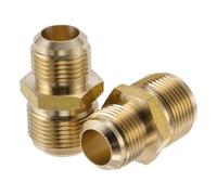 Hihaha 2 Pcs Brass Pipe Fittings for Air Conditioning 5/8"x3/4" Reducing Union Coupling Brass Pipe Extension Joint Connectors