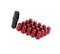 Hihaha 20pcs Car M12x1.5 Wheel Lug Nuts Cone Seat Tool with 1 Key Red Durable Material
