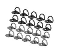 Hihaha 20pcs Titanium Tone Black D Shape Tie Down Anchors Lashing Rings for Car Truck Trailer Cargo RV Boats Durable Material