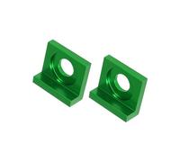 Hihaha 2pcs 15mm Hole Dia Motorbike Chain Adjuster Block Tensioner Green Durable Material