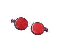 Hihaha 2pcs Red LED Light Round Shape Motorcycle Reflector Rear Tail Brake Stop Lamp Durable Material