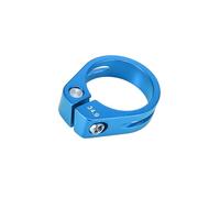 Hihaha 34.9mm Aluminium Alloy Bicycle Seat Post Clamp Seat Post Clip Blue Durable Material