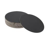 Hihaha 50 Pcs Round Sandpaper 400 Grit Hook and Loop Sanding Sheets Universal for Automotive Refinishing 100x100mm Silicon Carbide Black