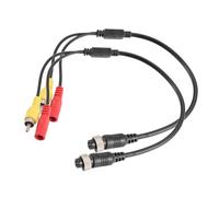 Hihaha Auto Camera Adapter M12 4-Pin Female to RCA AV Male DC Female/2 Pcs