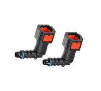 Hihaha Car Fuel Line Hose Quick Release Connector 90 Degree 1/4" 6.3mm SAE to 1/4" 6mm Disconnect Hose Plastic Red (Set of 2) Durable Material