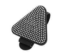 Hihaha Car Sun Visor Sunglasses Holder/Front Sun Visor Eyeglasses Clip Triangle Shape Magnetic for Car SUV Truck/Durable Visor Panel Organizer PU Leather / 1 Pc White Faux Diamond