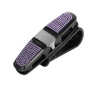 Hihaha Car Sun Visor Sunglasses Holder/Front Sun Visor Eyeglasses Clip with Cards Clip for Car SUV Truck/Durable Visor Panel Organizer ABS / 1 Pc Purple Faux Diamond