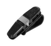 Hihaha Car Sun Visor Sunglasses Holder/Front Sun Visor Eyeglasses Clip with Cards Clip for Car SUV Truck/Durable Visor Panel Organizer ABS / 1 Pc Black Faux Diamond