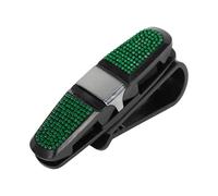Hihaha Car Sun Visor Sunglasses Holder/Front Sun Visor Eyeglasses Clip with Cards Clip for Car SUV Truck/Durable Visor Panel Organizer ABS / 1 Pc Green Faux Diamond