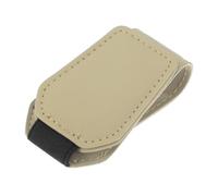 Hihaha Car Sunglasses Clip Magnetic Universal Sun Visor Eyeglasses Holder Clip Microfiber Leather Beige 8.5x4.5cm/3.35"x1.77" 1 Pcs
