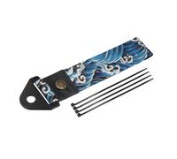 Hihaha Car Tow Strap Kit for Decorative Trailer Belt Sea Waves Pattern Blue Durable Material