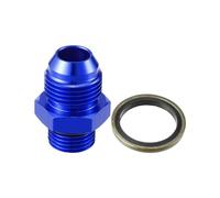 Hihaha Fuel Fitting with Washer/Inner Fuel Line Male Flare Adapter for Car/Durable Aluminum Alloy Metric M16x1.5 to 8AN Male Flare Adapter / 1 Set Blue