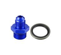 Hihaha Fuel Fitting with Washer/Inner Fuel Line Male Flare Adapter for Car/Durable Aluminum Alloy Metric M18x1.5 to 6AN Male Flare Adapter / 1 Set Blue