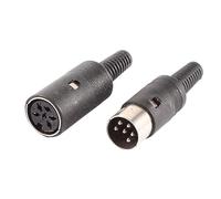 Hihaha Household DIN 6 Pin Female to Male Adapter Socket Audio AV / 1 Pair