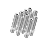 Hihaha M12x1.5 to M12x1.5 Wheel Stud for BMW - 10pcs Silver Tone Item Replacement Durable Material