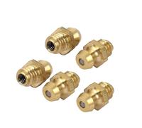 Hihaha M6 x 5mm Male Thread Brass Straight Grease Nipples Fittings 5 Pcs Durable Material
